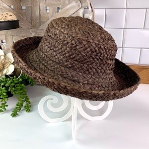 Helen Kaminski Australia Woven Raffia Rolled Brim Hat